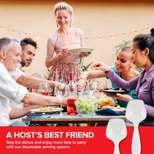 Vista 7 de 12 utensilios de plástico transparente para catering, bodas, vacaciones