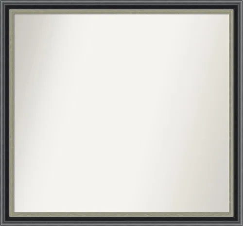 Vista 82 de Amanti Art Espejo de baño negro para sobre el fregadero, 23 x 23 pulgadas, espejo cuadrado negro Ashton, marco de madera tradicional mediano, se