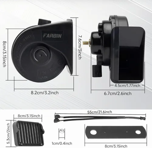 Vista 7 de FARBIN Bocina de Reemplazo para Bocina de Auto Ford Compatible con Ford f150 f250 focus con Convertidor de Enchufe 1 a 2