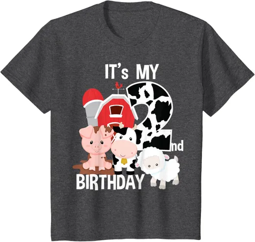 Vista 26 de Camiseta para fiesta de 2 años con texto en inglés "It's My 2nd Birthday", Negro