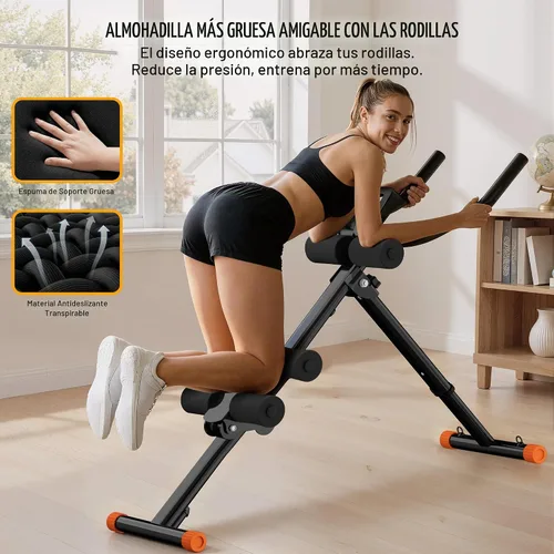 Vista 5 de Abdominal Trainers - Adjustable Ab Trainer Machine, Foldable Abdominal Workout Equipment with Knee Protection - Home Gym Core Strength Trainer for