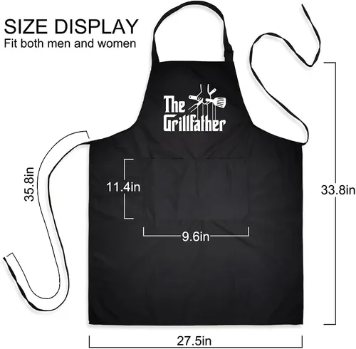 Vista 2 de DYJYBMY Funny Kitchen Apron, Waterproof Kitchen Apron, Birthday Gifts for Mom Dad Chefs