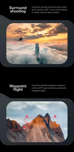 Vista 8 de Wingshot i8 Max 4K Drone con cámara 4K, drones para adultos, evitar obstáculos, WiFi FPV RC Quadcopter con control de gestos, mini drones plegables