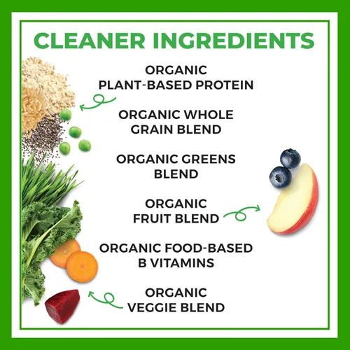 Vista 5 de Orgain Proteína en Polvo Orgánica Vegana de Reemplazo de Comidas, Dulce de Chocolate Cremoso - 20g Proteína a Base de Plantas, Sin Gluten, Sin