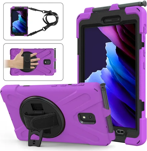 Vista 14 de Funda para Samsung Galaxy Tab Active 3/Galaxy Tab Active 5 de 8.0 pulgadas, 3 en 1 resistente protección con soporte 360/correa de mano/correa