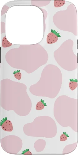 Vista 21 de Baby Pink Cow Print Pattern Cute Strawberry Cow Animal Gift Case for iPhone 17