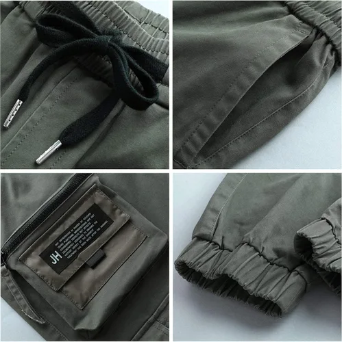 Vista 7 de XYXIONGMAO - Overoles sueltos con múltiples bolsillos, pantalones funcionales casuales, joggers de carga, ropa técnica, pantalones de harén, hiphop