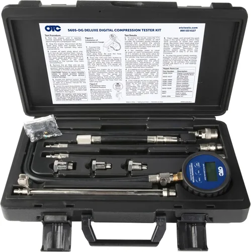 Vista 2 de OTC 5605-DG Kit de comprobador de compresión digital de lujo con estuche de transporte para motores de gasolina