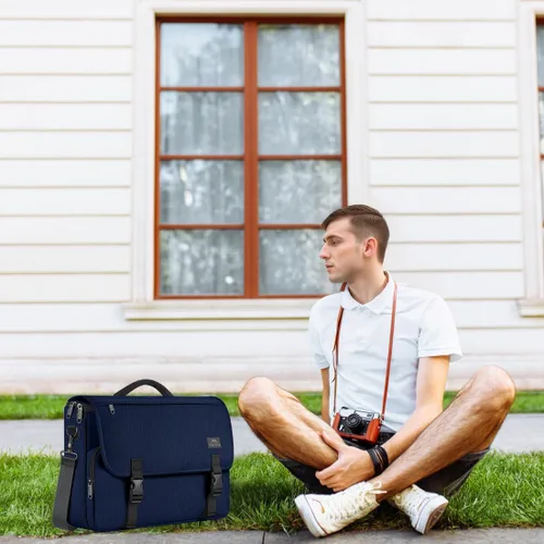Vista 18 de MATEIN Bolsa tipo mensajero para hombres, mochila escolar para adolescentes, ligera de 17.3 pulgadas, maletín para laptop grande, bolsa cruzada