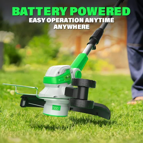 Vista 6 de SOYUS Wacker eléctrico inalámbrico de 20 V, recortadora de cuerda de 12 pulgadas, funciona con batería con alimentación automática de línea