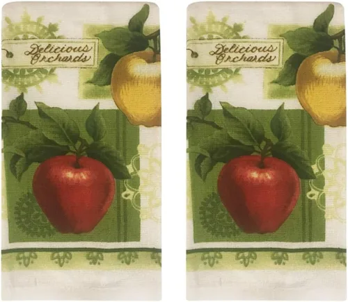 Vista 2 de Apple Orchards - Juego de toallas de cocina de 5 piezas, 2 toallas, 2 soportes para ollas, 1 guante de horno