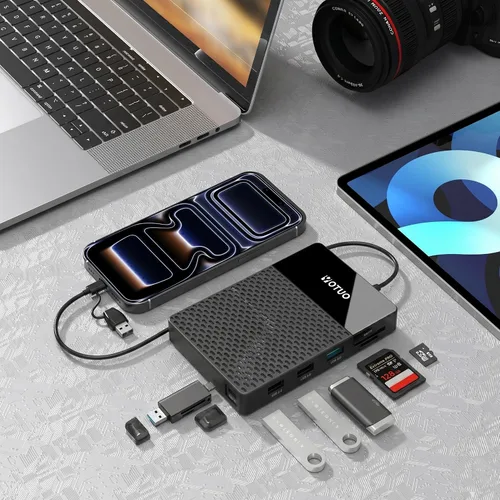 Vista 5 de YOTUO Disco Duro Externo de 1TB, Hub Multipuerto USB C HDD 7 en 1, USB 3.0, Lector de Tarjetas SD/TF, Estación de Acoplamiento, Disco Duro