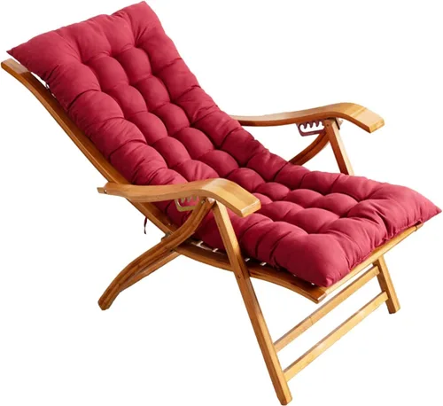 Vista 8 de Silla reclinable plegable, tumbona ajustable de 5 posiciones, silla reclinable de madera para jardín/patio/balcón, (morado)