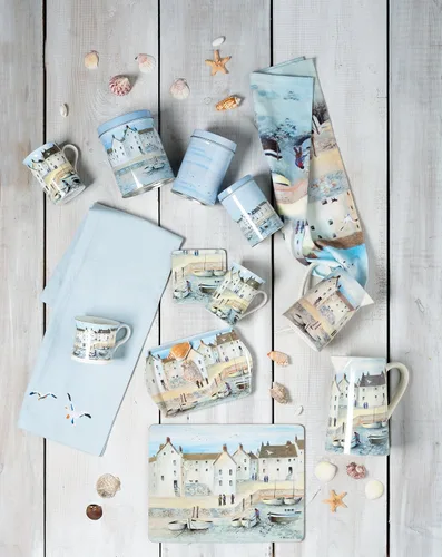 Vista 4 de Creative Tops Cornish Harbour - Juego de 6 posavasos con respaldo de corcho, 4.1 x 4.1 in
