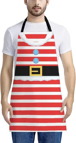Vista 100 de Dreaweet Delantal de cocina unisex con cuello ajustable de Navidad
