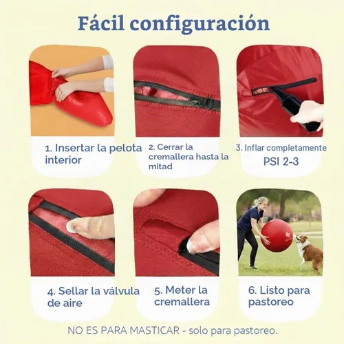Vista 4 de Race&Herd Pelota de pastoreo XXL original de 25 pulgadas para perros grandes, juguetes de pastoreo, pelota duradera para perros grandes al aire