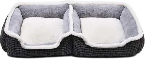 Vista 9 de Cama cuadrada de lujo para gatos y perros, suave, lavable, con parte inferior antideslizante y resistente al agua, perfecta para perros pequeños