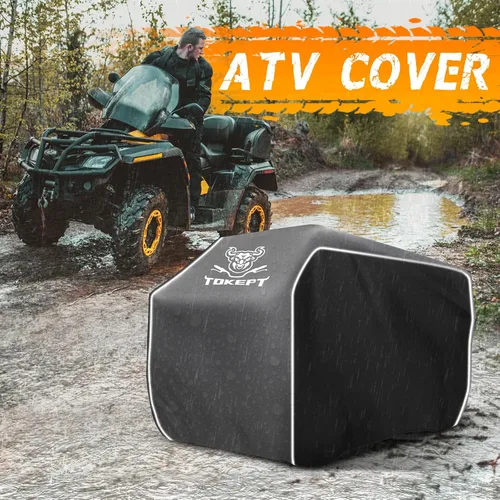 Vista 6 de Funda para ATV impermeable de alta resistencia con hebilla, funda para 4 ruedas a prueba de polvo, anti UV, a prueba de viento, para todo clima