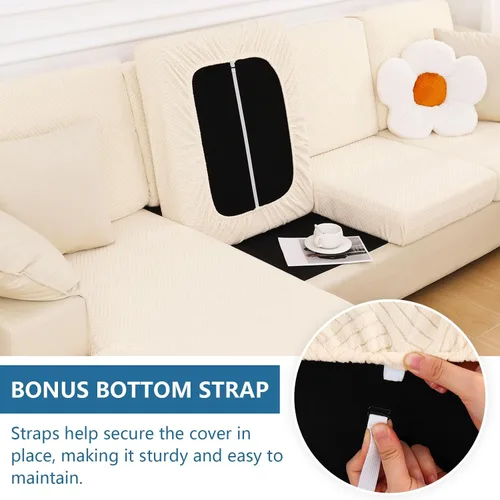 Vista 3 de hyha Fundas de cojín impermeables para sofá, funda elástica mágica para asiento de sofá, fundas impermeables para sofá seccional/sofá para mascotas