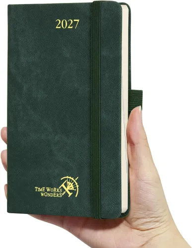 Vista 24 de POPRUN Agenda semanal y mensual 2027, libro de citas grande de 8.5 x 10.5 Verde oliva