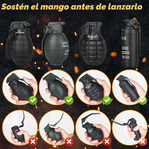 Vista 5 de Granada de mano de juguete para juego de batalla CS, con 9 municiones de espuma, modelo táctico de granada CS, juguetes de gel de impacto