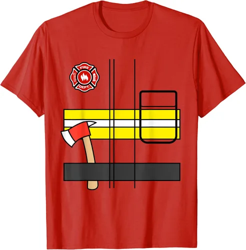Vista 2 de Disfraz de bombero bombero fácil de Halloween para niños, Rojo