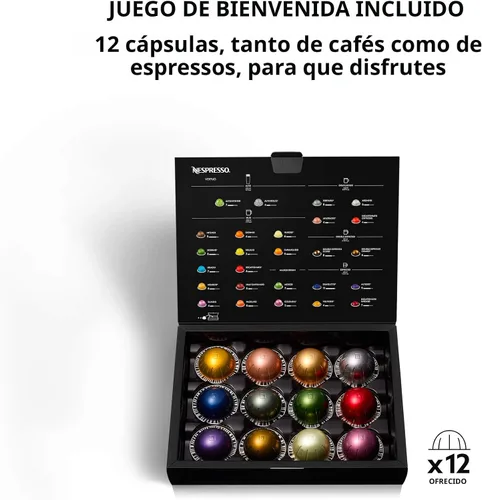 Vista 6 de Nespresso Vertuo Next - Máquina de café y espresso de De'Longhi con espumador de leche, 37.2 fl oz, color negro mate de lujo, oro rosa