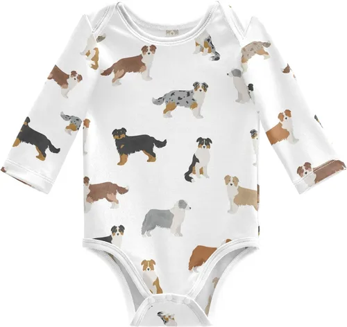 Vista 35 de vvfelixl Body de bebé negro Pug blanco manga larga algodón ropa de bebé para niños niñas 0-24 meses Multi1