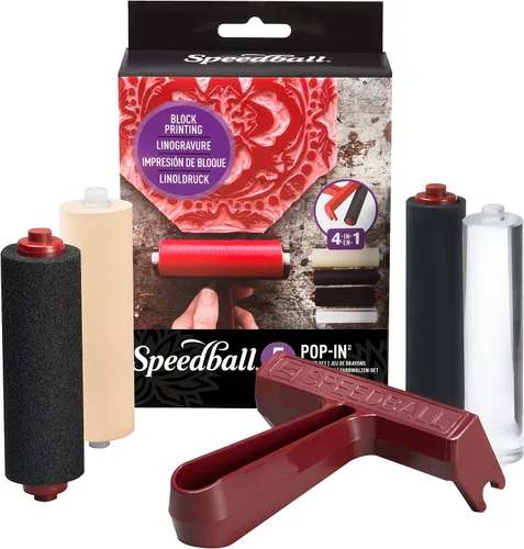 Vista 7 de Speedball Brayer de goma dura de 4 pulgadas - Rodillo emergente para impresión en bloques, impresión y aplicaciones de tinta