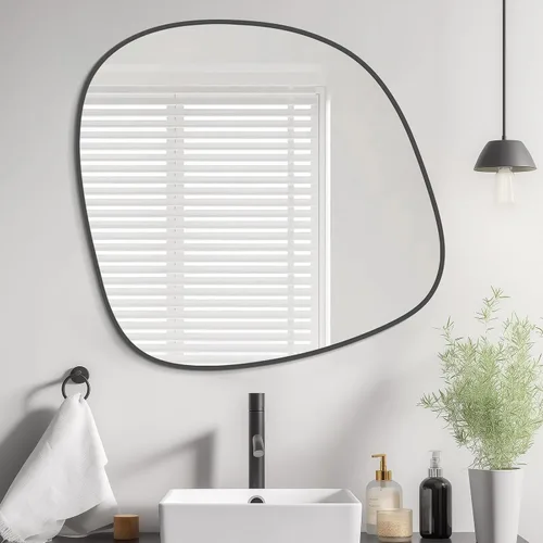 Vista 25 de WallBeyond Espejo asimétrico, espejo de pared irregular, espejos de pared decorativos para dormitorio, sala de estar, entrada, pasillo, espejo