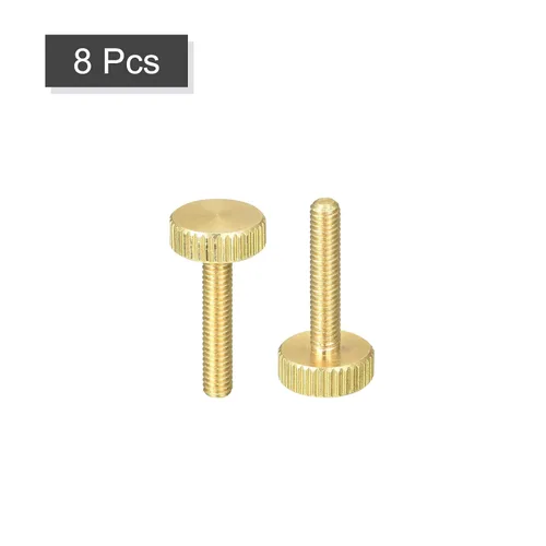 Vista 3 de uxcell Tornillos moleteados para pulgar, pernos planos de latón M4x20mm, perillas de agarre para PC, electrónico, mecánico, 8