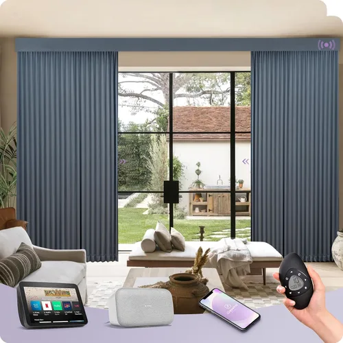 Vista 15 de Graywind Cortinas motorizadas con riel, cortinas inteligentes para oscurecer la habitación, cortinas cableadas compatibles con control remoto Alexa
