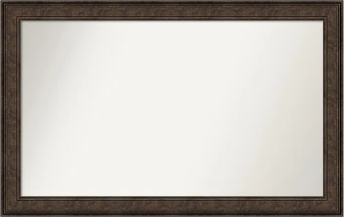 Vista 404 de Amanti Art Espejo de pared personalizado no biselado (25 x 25 pulgadas), marco de bronce acentuado, varios tamaños personalizados, espejo de baño