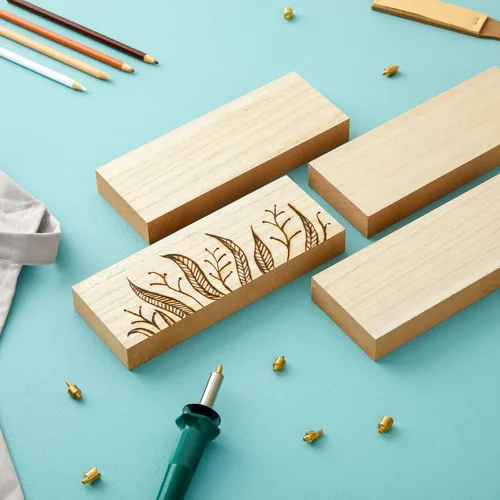 Vista 3 de Bright Creations - Bloques de madera sin terminar para manualidades, bloques para letreros, juegos para niños (4 unidades)