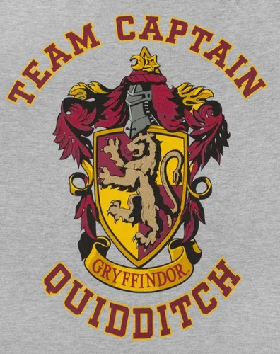 Vista 4 de Harry Potter Camiseta Quidditch Team Captain Girl Raglan Niños Gris Top