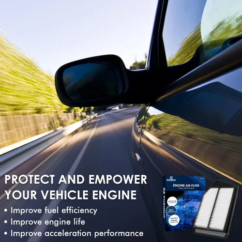 Vista 6 de KURIMUP Filtro de aire de repuesto para motor CA11476, la filtración eficiente ofrece un 99% de purificación de aire, apto para Honda Accord L4 2.4L