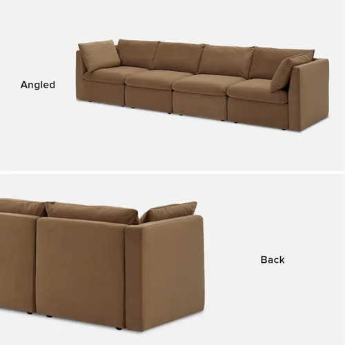 Vista 9 de mopio Sofá modular de gran tamaño con fundas y almacenamiento totalmente extraíbles, secciones convertibles en forma de U y L, moderno sofá de nube
