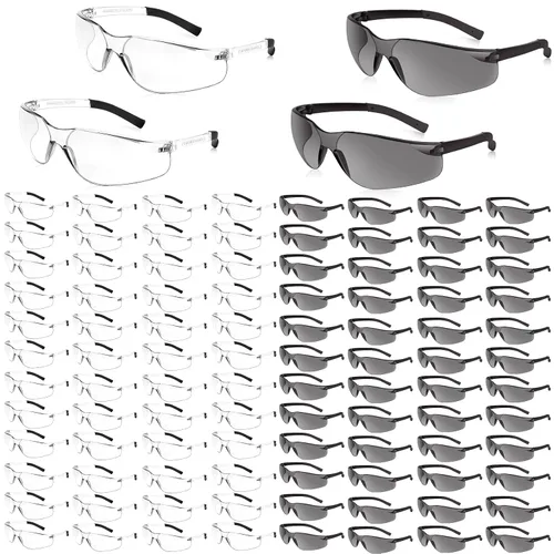 Vista 14 de Salfboy Gafas de seguridad transparentes a granel de 10 ANSI Z87.1, gafas protectoras resistentes a arañazos para trabajo, laboratorio, construcción