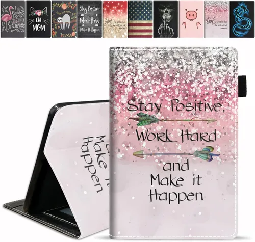 Vista 25 de Funda para tableta Amazon Fire HD 10/Fire HD 10 Plus (11ª generación, versión 2021), con cita inspiradora de «Be a Flamingo in a Flock», funda