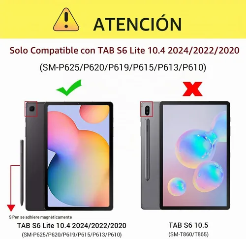 Vista 2 de ZtotopCases Funda para Galaxy Tab S6 Lite de 10.4 pulgadas 2024/2022/2020 con soporte para bolígrafo, función de encendido y apagado automático Negro