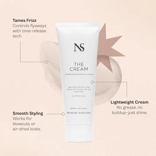 Vista 4 de Nunzio Saviano The Cream - 4.0 fl oz Crema antiencrespamiento para cabello rizado, ondulado y encrespado Crema suavizante ligera con agua