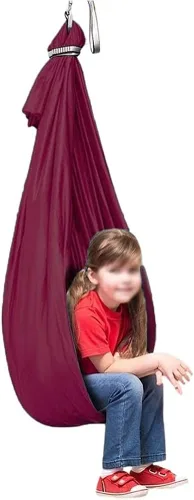 Vista 10 de Columpio sensorial para adultos autistas, hamaca para terapia, silla colgante, cama colgante, cápsula colgante para interiores, malla transpirable
