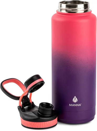 Vista 2 de Manna Saratoga - Botella de acero inoxidable con aislamiento de doble pared, 40 onzas, color baya degradado