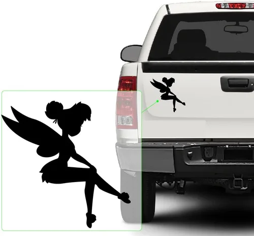 Vista 2 de Yoonek Graphics Yoonek Grapics Fairy - Calcomanía para interruptor de luz, ventana de automóvil, laptop y más, # 933 (4 x 4 pulgadas, negro)