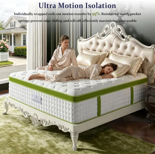 Vista 6 de Onlylucky Queen Mattress 14 Inch, Hotel Hybrid Queen Size Mattress in a Box