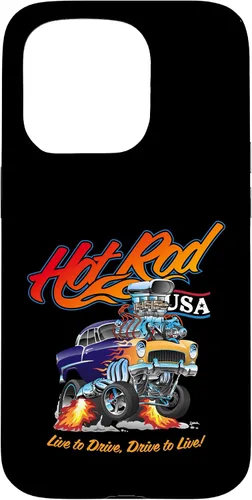Vista 14 de Hotrod USA Design Classic Retro Muscle Car Dragster Cartoon Case for iPhone 17
