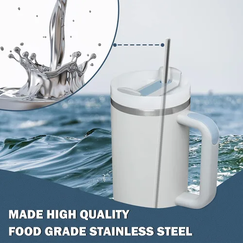 Vista 4 de para Stanley Quencher Vaso de 40 onzas 6x Pajillas de Acero Inoxidable Metálico, Pajillas de Reemplazo Extra Largas/Altas de 12 Pulgadas para Taza
