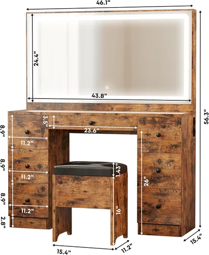 Vista 9 de Escritorio IRONCK con estación de carga para dormitorio y vestidor
