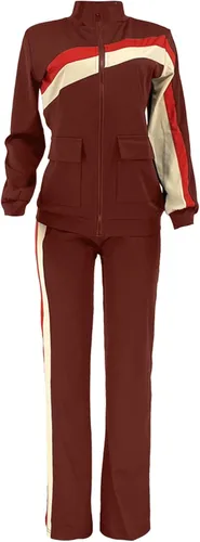 Vista 4 de DUOWEI Conjunto de ropa de esquí para mujer, ropa deportiva de moda, pantalones de dos piezas, conjunto de bolsillo, trajes de chándal para mujer