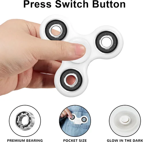Vista 5 de WELLVO Fidget Spinner 2 piezas para niños adultos, juguetes sensoriales para aliviar la ansiedad y el estrés, mini juguete para ansiedad